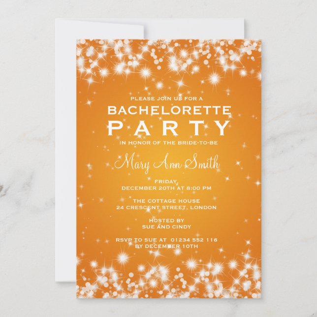 Eleganter Junggeselinnen-Abschied Winter Sparkle O Einladung (Vorderseite)