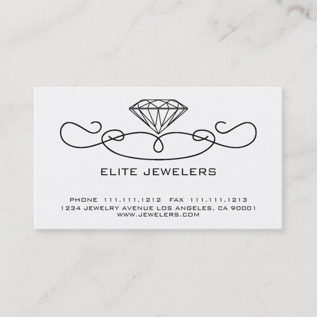 ELEGANTER JUWELIER-DIAMANT VISITENKARTE (Vorderseite)