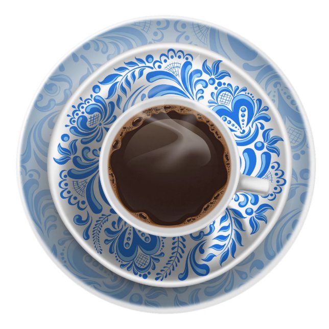 Eleganter Kaffee-Cup-Druckknopf - SRF Keramikknauf (Vorderseite)