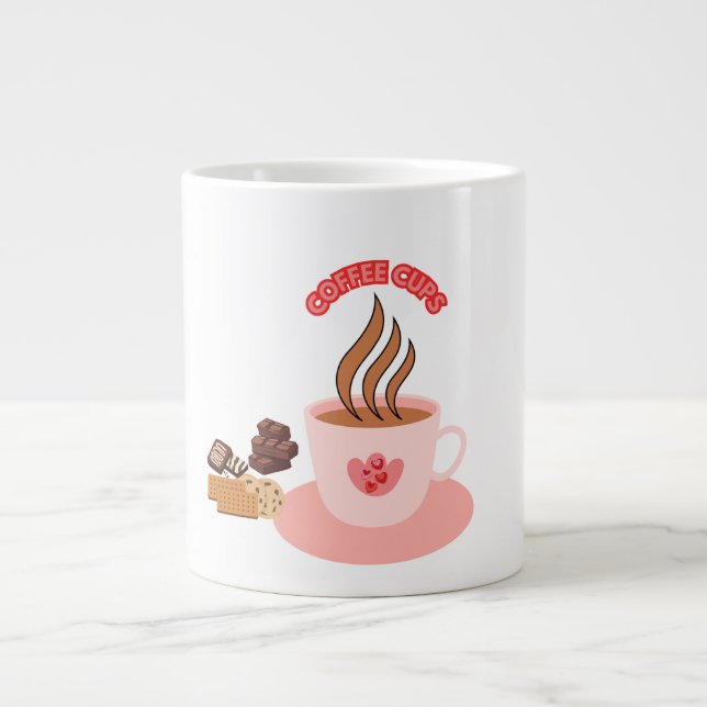 Eleganter Kaffee-Cup mit Schokolade & Biscuits Jumbo-Tasse (Vorderseite)