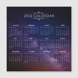 Eleganter Kalender 2022 auf der Milchstraße | Magn Magnetkarte