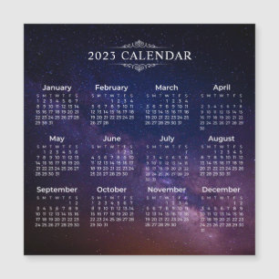 Eleganter Kalender 2023 auf der Milchstraße   Magn Magnetkarte