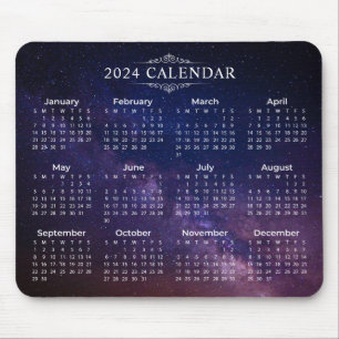 Eleganter Kalender 2024 auf der Milchstraße Mous Mousepad