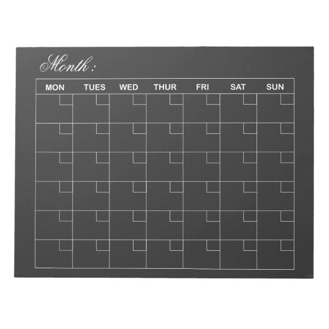 Eleganter Kalender-Planer Notizblock (Vorderseite)