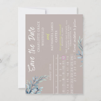 Eleganter Kalender Save-the-Date | Mauve & Botanis Save The Date
