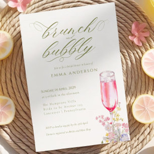Eleganter Kalligrafie-Brunch & Bubbly-Brautjungfer Einladung