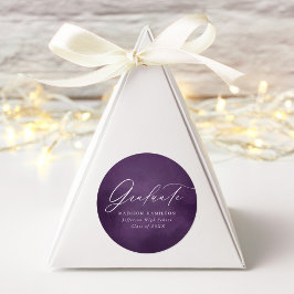 Eleganter Kalligrafie Lila Aquarellfarben Abschlus Runder Aufkleber