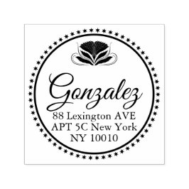 Eleganter Kalligrafie Name Adresse Stempel aus Gum