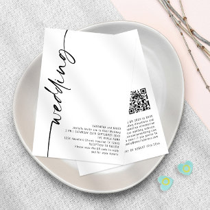 Eleganter Kalligrafie-QR-Code in jeder Farbe Hochz Einladung