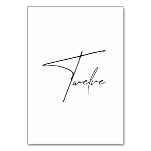 Eleganter kalligrafischer Hochzeitstisch 12 Tischn Tischnummer