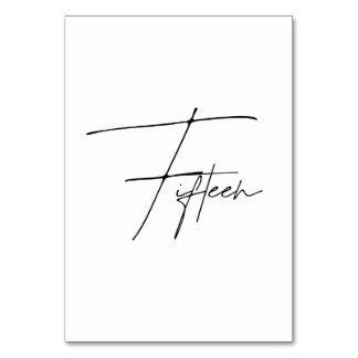 Eleganter kalligrafischer Hochzeitstisch 15 Tischn Tischnummer