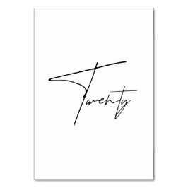 Eleganter kalligrafischer Hochzeittisch 20 Tischnu Tischnummer