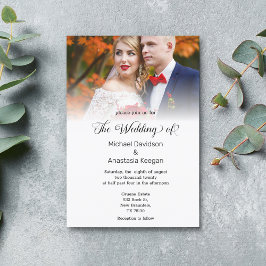 Eleganter Kalligraphie Hochzeitsschick Foto Einladung