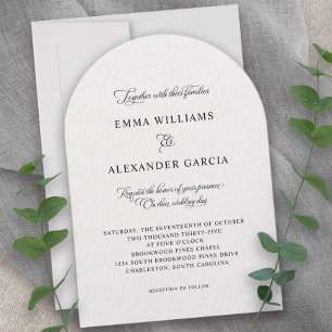 Eleganter Kalligraphie Hochzeitstich Schwarz-weiß Einladung