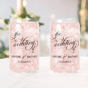 Eleganter kalligraphischer Hochzeitstag Dosenglas