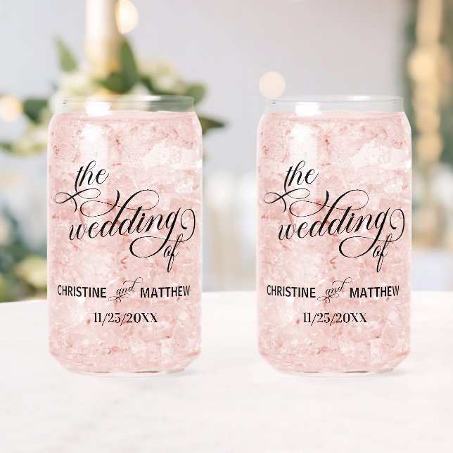 Eleganter kalligraphischer Hochzeitstag Dosenglas (Insitu (Hochzeit))