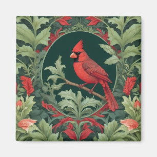 Eleganter Kardinal - Inspiriert von William Morris Magnet