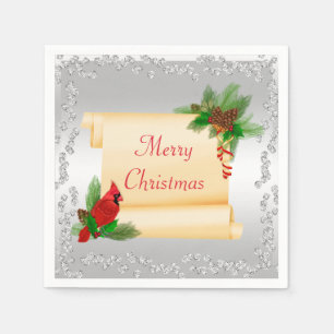 Eleganter Kardinalvogel & Diamant-Weihnachten mit  Serviette