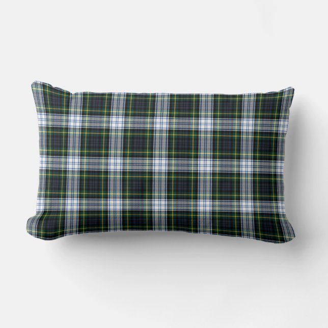 Eleganter Karierter Clan Gordon Rustic Tartan Lendenkissen (Vorderseite)