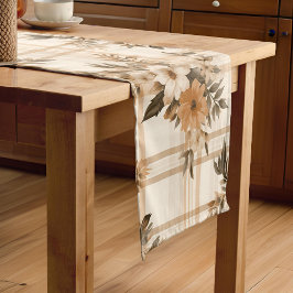 Eleganter Karierter Herbst Kurzer Tischläufer