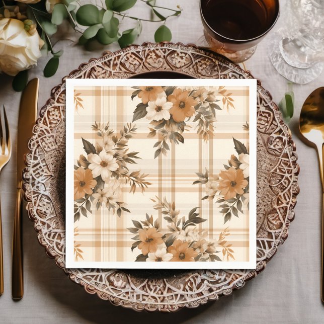 Eleganter Karierter Herbst Serviette (Von Creator hochgeladen)