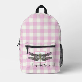 Eleganter karierter Libellenfliege Bedruckter Rucksack