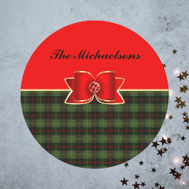 Eleganter Karierter und juwelengezierter Bow mit N Runder Pappuntersetzer