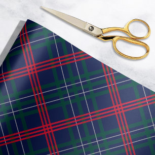 Eleganter Karierter Urlaub in Rotem Tartan Geschenkpapier