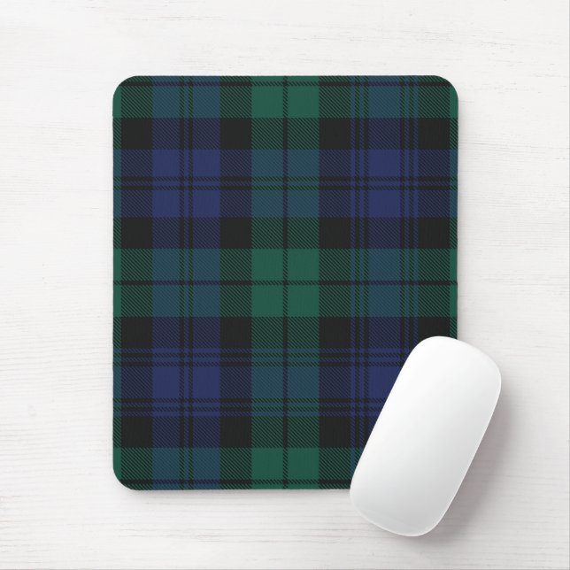 Eleganter Karo-Klassiker Rustikal Grün Tartan Mousepad (Mit Mouse)