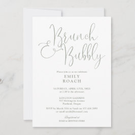 Eleganter Käse mit grünem Brunch und Brautparty Einladung