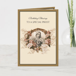 Eleganter katholischer Priester Gold Jungfrau Mari Karte