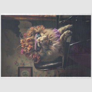 Eleganter Katzensalon Tagesdekoupage Seidenpapier