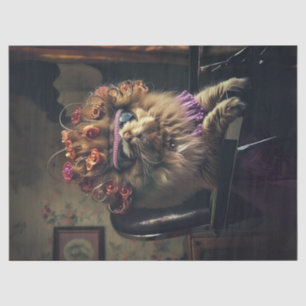 Eleganter Katzensalon Tagesdekoupage Seidenpapier