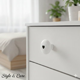 Eleganter Keramikknopf mit minimalistischer Herzfo Keramikknauf