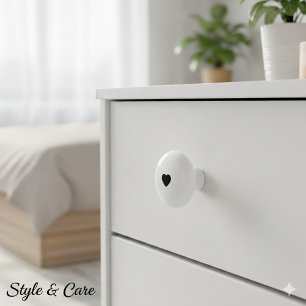 Eleganter Keramikknopf mit minimalistischer Herzfo Keramikknauf