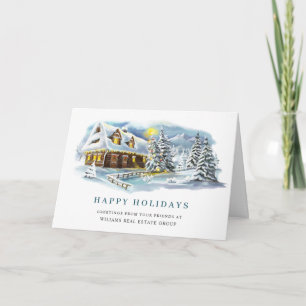 Eleganter Kiefern-Weihnachtsgruß für Unternehmen Feiertagskarte