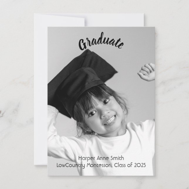 Eleganter Kindergarten Abschluss Ankündigung (Vorderseite)