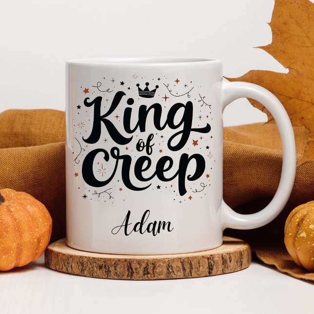 Eleganter "King of Creep" Name Halloween Kalligrap Tasse (Von Creator hochgeladen)