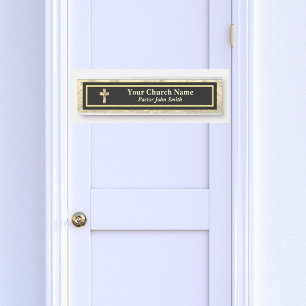 Eleganter Kirchenpastor Gold und Schwarz Christlic Türschild