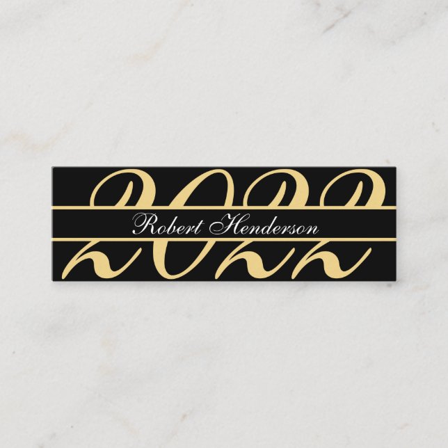 Eleganter Klassiker aus Schwarzgold Insert Abschlu Telefonnummerkarte (Vorderseite)