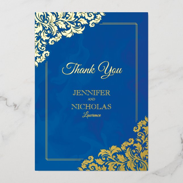 Eleganter Klassiker mit Blumendekorationen für Hoc Folieneinladung (Vorderseite)