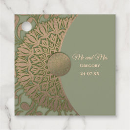 Eleganter Klassiker Modernes Sage Green & Gold Geschenkanhänger