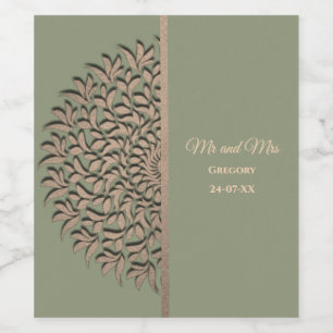 Eleganter Klassiker Modernes Sage Green & Gold Weinetikett