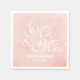 Eleganter Klassiker Mr. and Mrs. Wedding Monogram Serviette