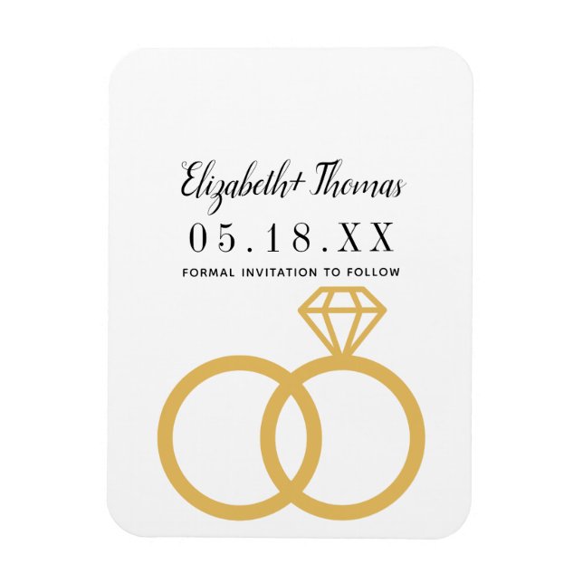 Eleganter Klassiker Save the Date Magnet (Vertikal)