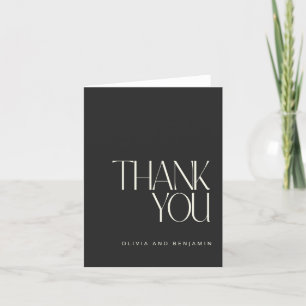 Eleganter Klassiker Schwarz Einfache Moderne Custo Dankeskarte