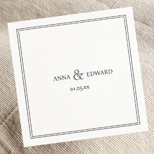 Eleganter klassischer Ampersand mit Napkins Hochze Serviette