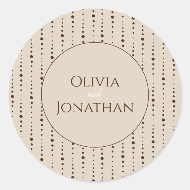 Eleganter klassischer Beige verzierter Umschlag Au Runder Aufkleber (Vorderseite)