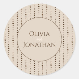Eleganter klassischer Beige verzierter Umschlag Au Runder Aufkleber