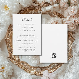 Eleganter klassischer Black & White QR Code Hochze Begleitkarte